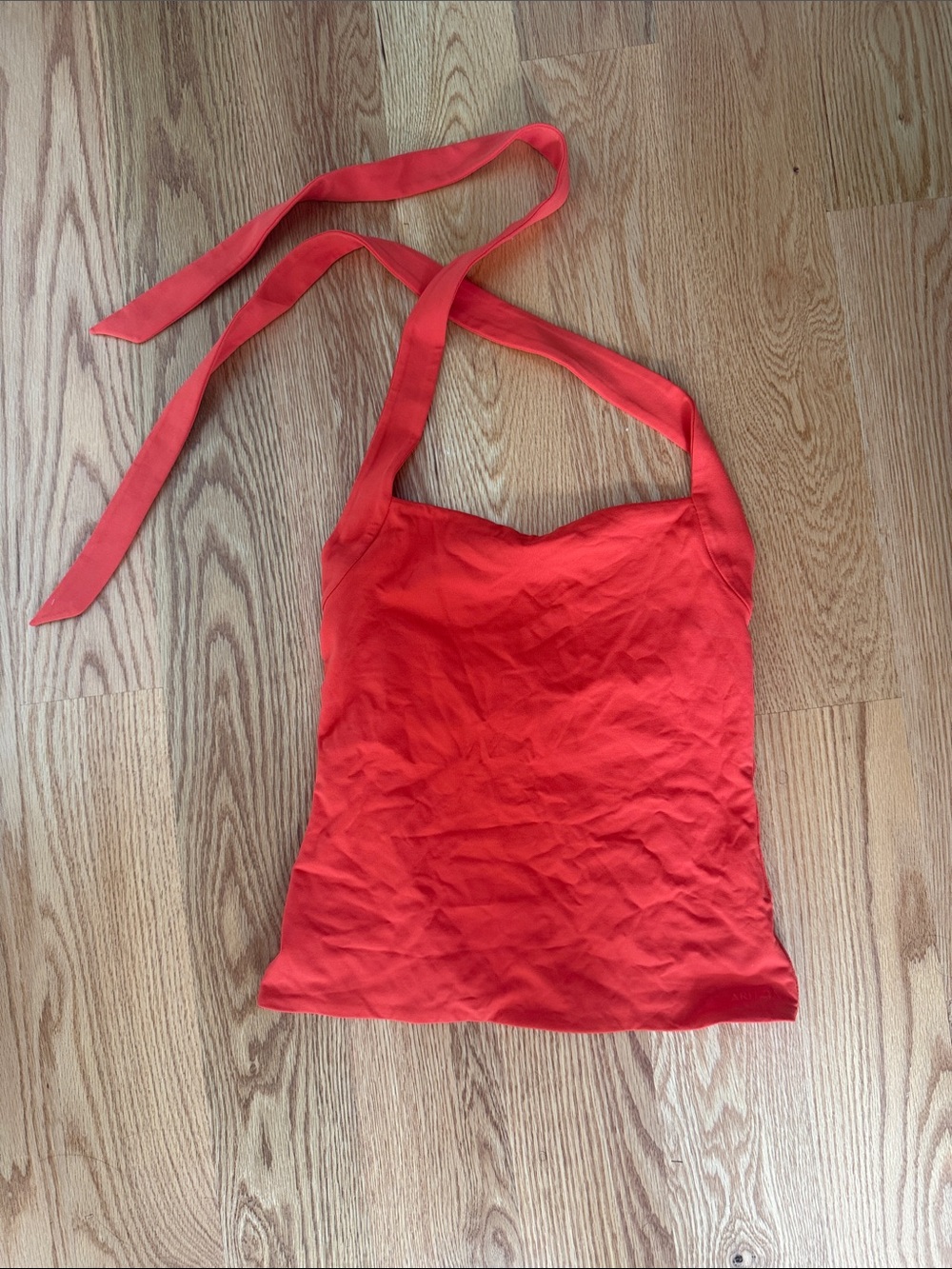 Aritzia Red Halter Tie-Back Camisole